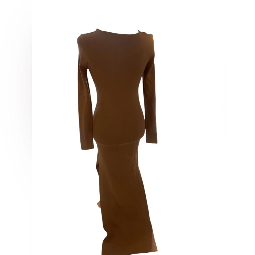 Camel-Colored Maxi Dress,Cut out, long, Large,New - Picture 3 of 4